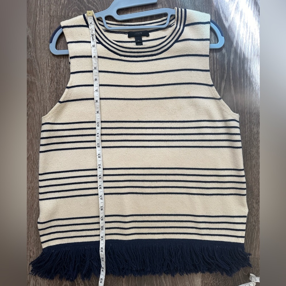 J crew sleeveless knit sweater with fringe - Picture 4 of 5